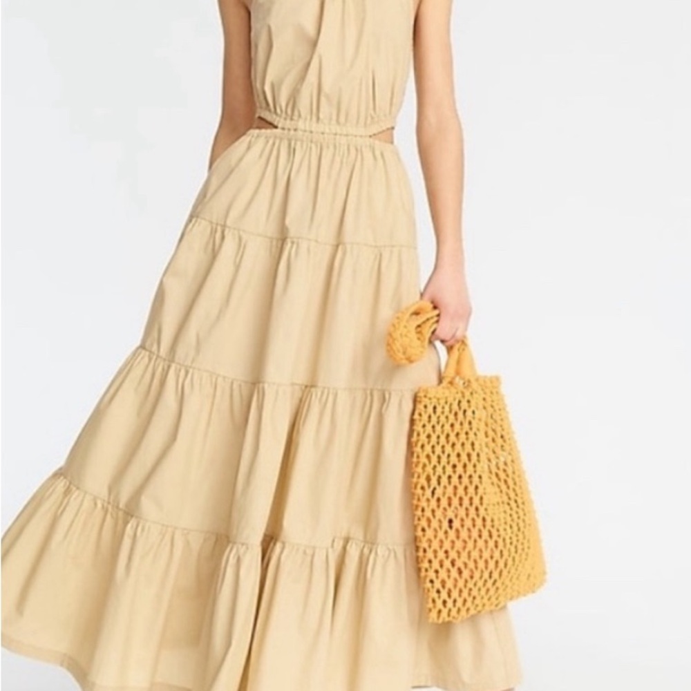 J. Crew Beige cut out Maxi Dress